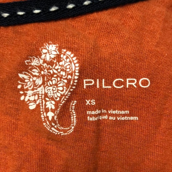 🤎 XS 🤎 NWT Anthro Henley Low Cut Linen Cotton Ruched Cuffs​ - Picture 3 of 8